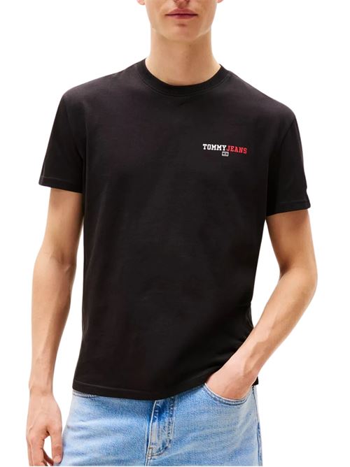 T-shirt nera in cotone Tommy Jeans | DM0DM20815BDS